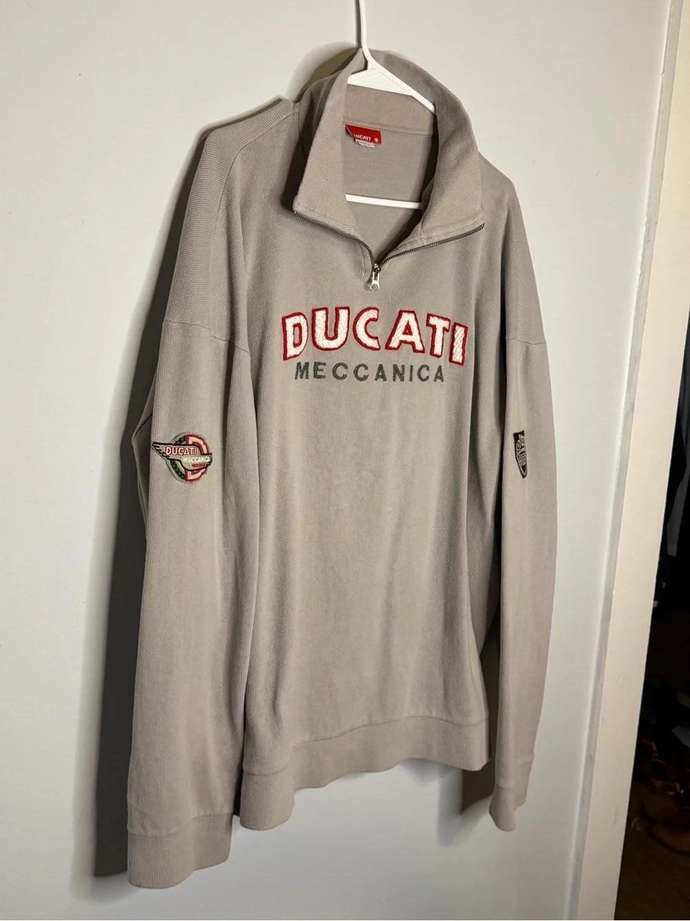 Ducati Meccanica Men's Quarter-Zip Sweater - Taupe